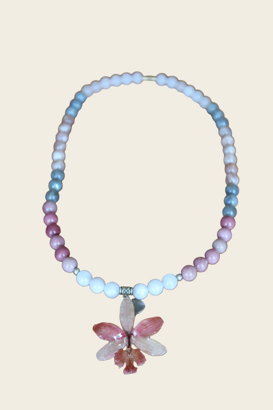 Multicolor and Pink Stone Necklace