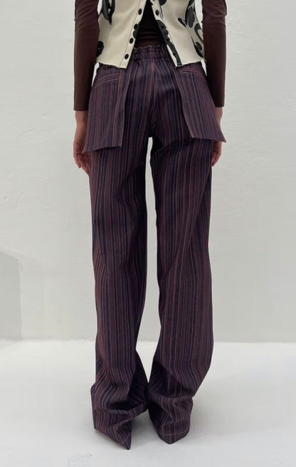 Denim Pink Stripes Trousers