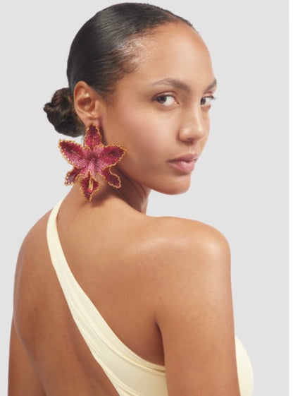 Selva Orchid Bead Earrings