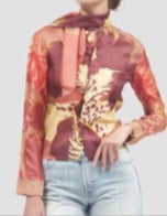 Nodosa Silk Long Sleeve Shirt with Mini Scarf