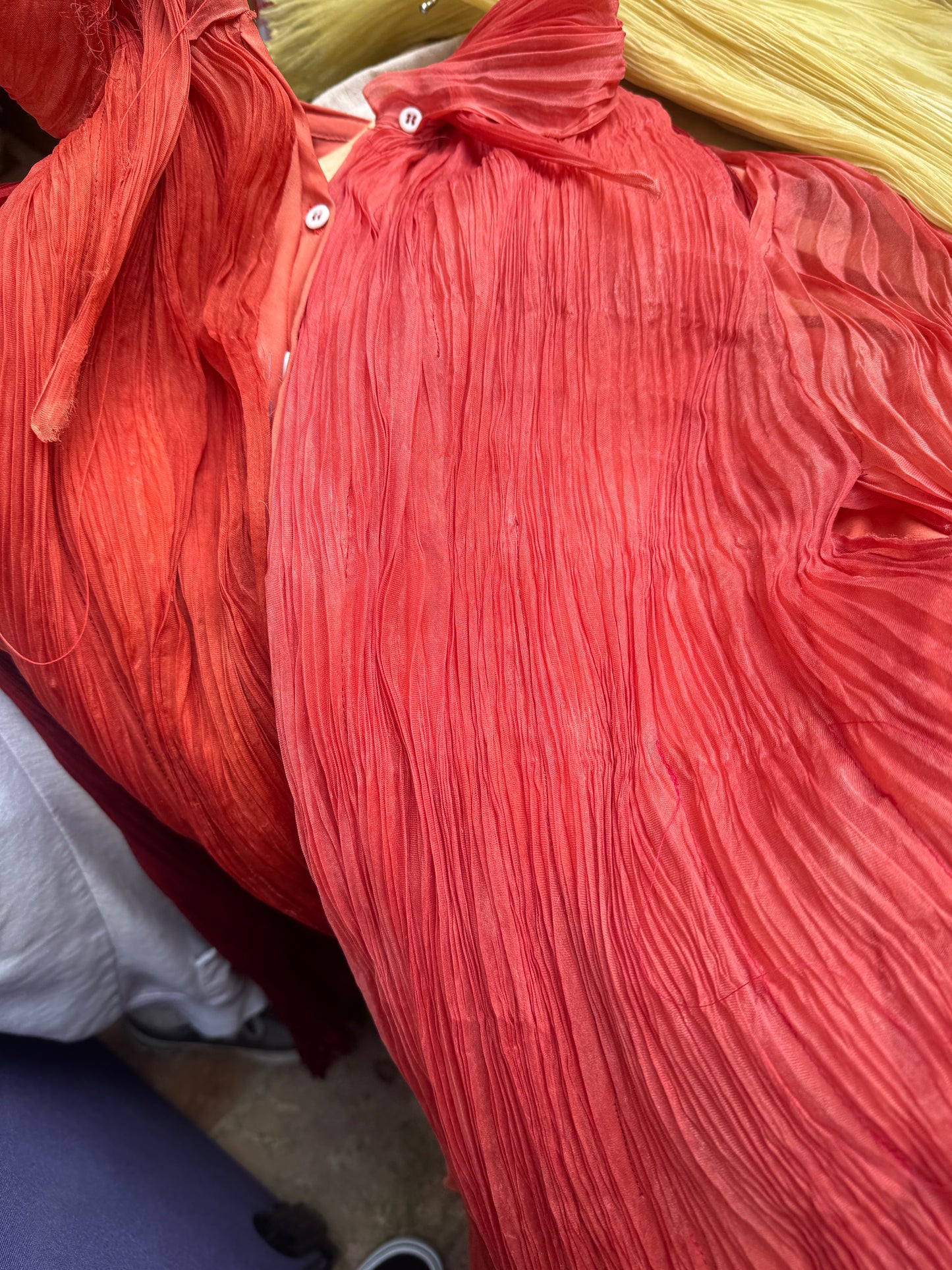 Pleated Silk Tops