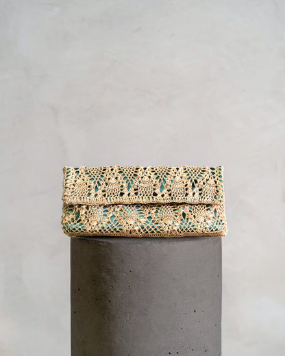 Pineapple Clutch - Gold & Emerald Lining